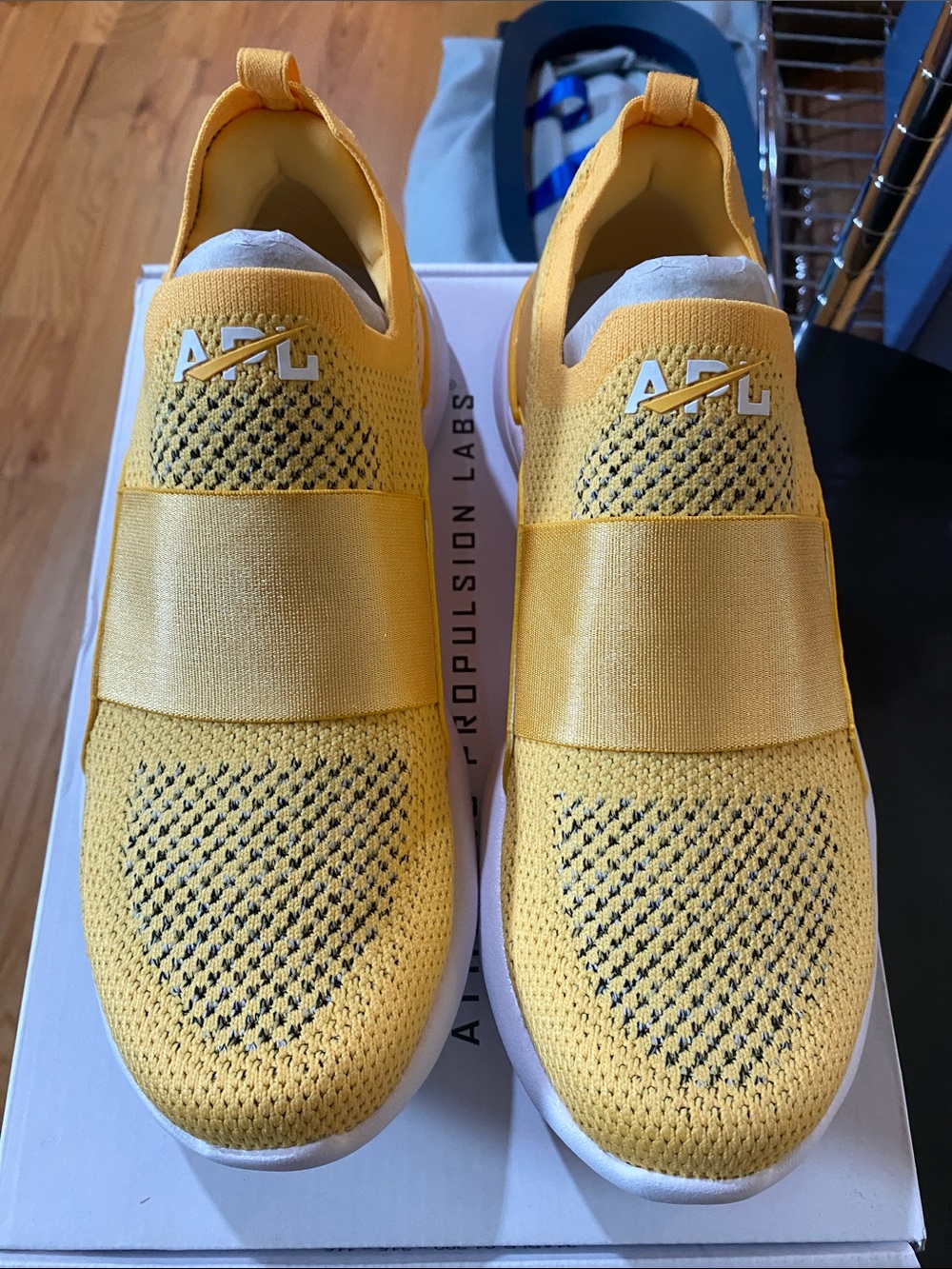 APL Yellow Knit Slip-On Sneakers with Elastic Strap